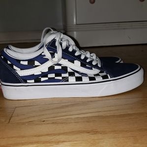 Blue Flame Checkered Vans